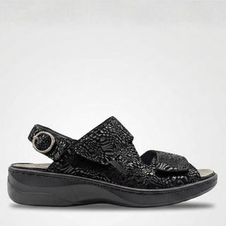 MADDIE - BLACK LEATHER SANDALS