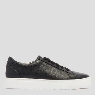 MIM V - BLACK TUMBLED LEATHER SNEAKERS