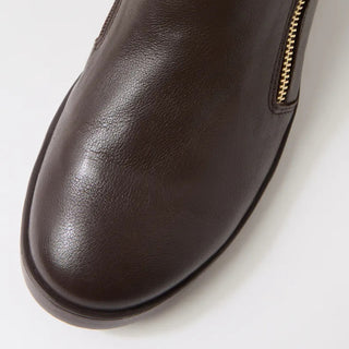 MOHME W - CHOCOLATE LEATHER ANKLE BOOTS