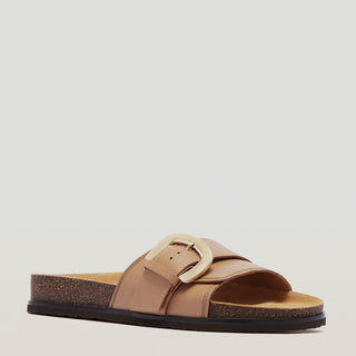 MONTEREY - CAMEL LEATHER SLIDES