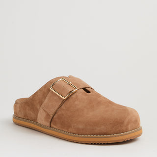 MORIS2 W - TAUPE LEATHER SLIDES