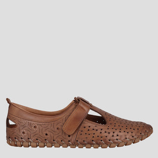 MUNROE - TAN LEATHER FLATS