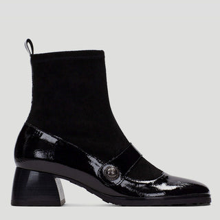 MARSELLA - BLACK LEATHER HEEL ANKLE BOOTS
