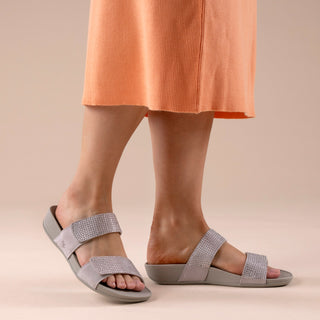 AVOCA - SILVER SANDAL SLIDES