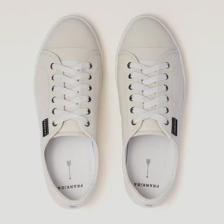 NAT III - CREAM TUMBLED LEATHER SNEAKERS