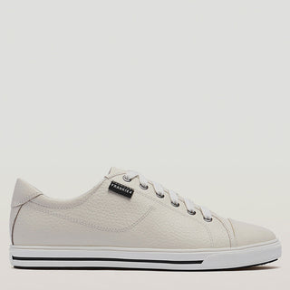 NAT III - CREAM TUMBLED LEATHER SNEAKERS
