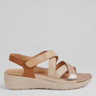 NAVLA XW - NEUTRAL MULTI LEATHER SANDALS
