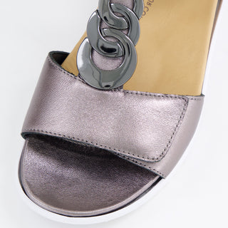 NAVVON XW - PEWTER LEATHER SANDALS - FINAL SALE