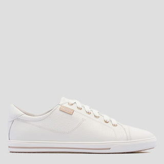 NAT III - WHITE PEBBLED LEATHER SNEAKERS
