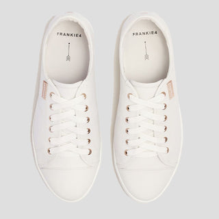 NAT III - WHITE PEBBLED LEATHER SNEAKERS