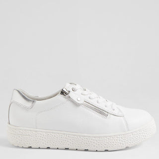 OCEANNE XW - WHITE-SILVER LEATHER SNEAKERS