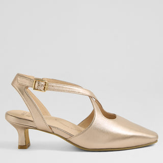 OMERA XW - CHAMPAGNE LEATHER HEELS