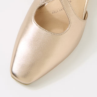 OMERA XW - CHAMPAGNE LEATHER HEELS