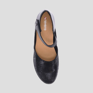 OSAKA - BLACK LIZARD PRINT LEATHER FLATS
