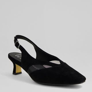 OSGOOD XW - BLACK SUEDE MESH SLINGBACK HEELS