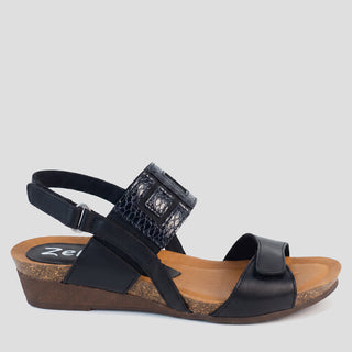 OASIS - BLACK LEATHER SANDALS