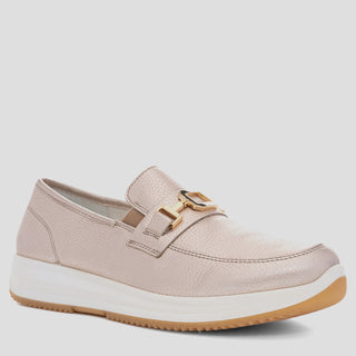 OSAKA 510 - WHITE PLATIN LEATHER FLATS