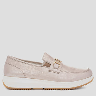 OSAKA 510 - WHITE PLATIN LEATHER FLATS