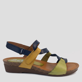 OSINA - PISTACHIO/NAVY/GOLD LEATHER SANDALS