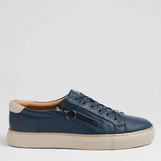PAMELA XF - NAVY-ALMOND LEATHER SNEAKERS