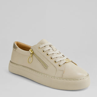 PAMELA XF - ALMOND-PALE GOLD LEATHER SNEAKERS