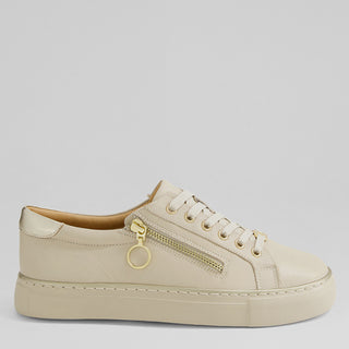 PAMELA XF - ALMOND-PALE GOLD LEATHER SNEAKERS