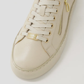 PAMELA XF - ALMOND-PALE GOLD LEATHER SNEAKERS