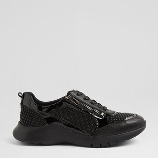 PARLAY XW - BLACK CHECK MULTI LEATHER SNEAKERS