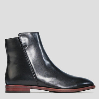 PHEONIX - BLACK LEATHER ANKLE BOOTS