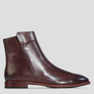PHEONIX - CHESTNUT LEATHER ANKLE BOOTS