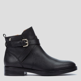 W3C-8869 - BLACK LEATHER ANKLE BOOTS