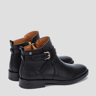 W3C-8869 - BLACK LEATHER ANKLE BOOTS