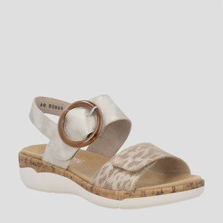 REMONTE R6853 - BEIGE-METALLIC LEATHER SANDALS