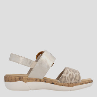 REMONTE R6853 - BEIGE-METALLIC LEATHER SANDALS