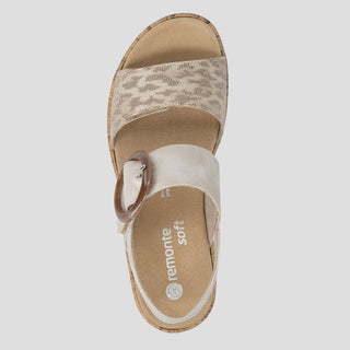 REMONTE R6853 - BEIGE-METALLIC LEATHER SANDALS