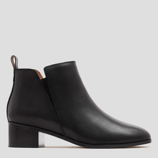REGGIE - BLACK LEATHER ANKLE BOOTS