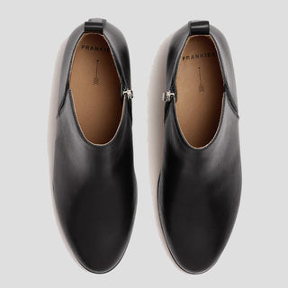 REGGIE - BLACK LEATHER ANKLE BOOTS