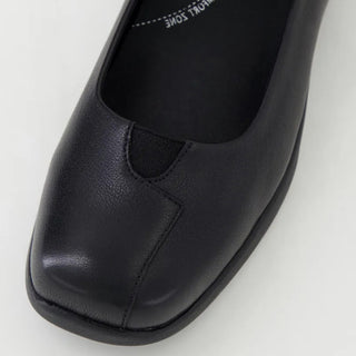 RHAPSODY W - BLACK LEATHER FLATS