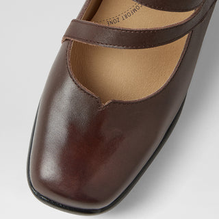 RHEA W - CHOCOLATE LEATHER FLATS