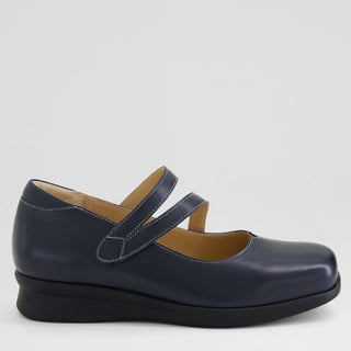 RHEA W - DARK NAVY LEATHER FLATS