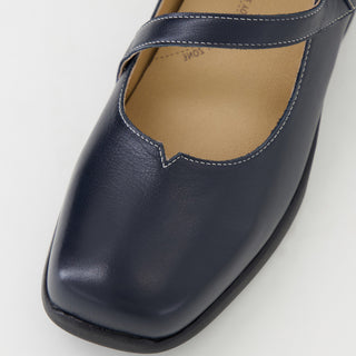 RHEA W - DARK NAVY LEATHER FLATS