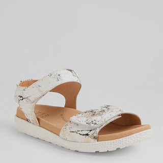RIKKO XW - WHITE&BLACK CROC PRINT LEATHER SANDALS
