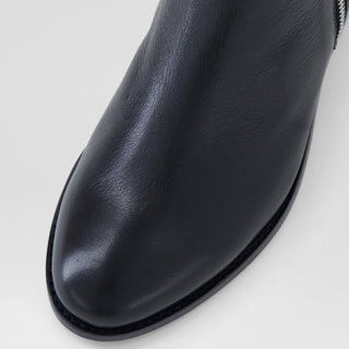RONDON XW - BLACK LEATHER-BLACK HEEL ANKLE BOOTS