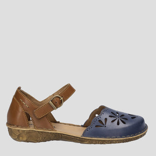 ROSALIE 04 - SHARK-KOMBI LEATHER FLATS