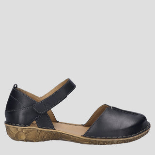 ROSALIE 42 - BLACK LEATHER FLATS