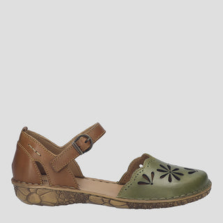 ROSALIE 04 - SHARK-KOMBI LEATHER FLATS