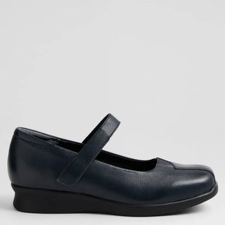 RHAPSODY W - DARK NAVY LEATHER FLATS