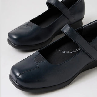 RHAPSODY W - DARK NAVY LEATHER FLATS
