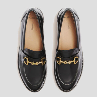 SAINT - BLACK SHINE LEATHER LOAFER FLATS