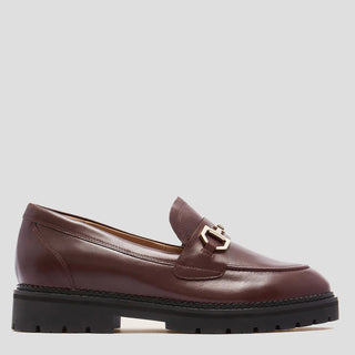 SAINT - CHESTNUT LEATHER LOAFER FLATS